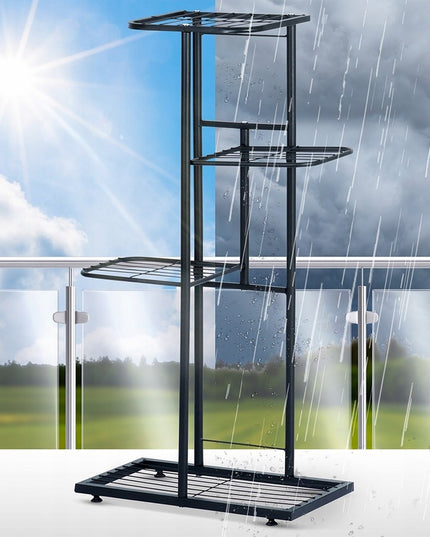 Gėlių stovas, metalinis, 4 pakompų, Vilde - Juodas