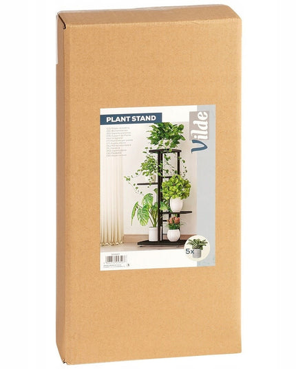 Gėlių stovas, metalinis, 4 pakompų, Vilde - Juodas