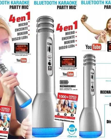 iDance PM71 Bluetooth karaokės mikrofonas, sidabrinis