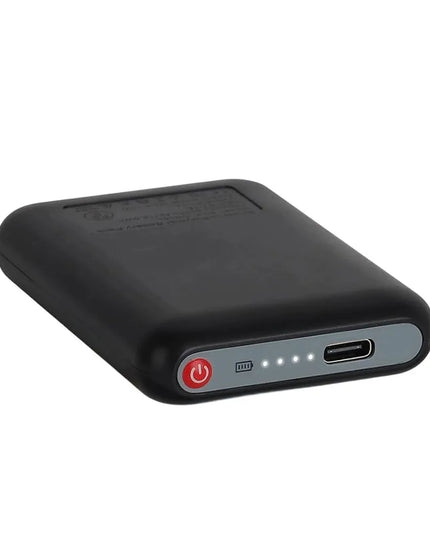Mini įkraunamas išorinis akumuliatorius šildomoms kojinėms, 5 V, 5000 mAh, juodas