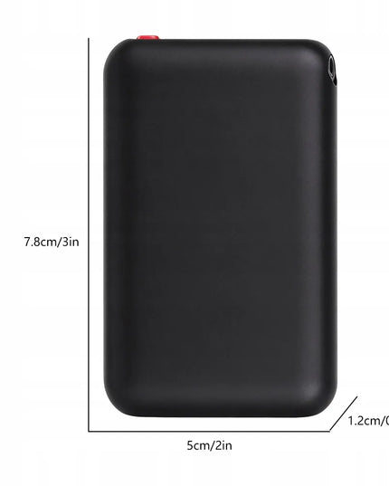Mini įkraunamas išorinis akumuliatorius šildomoms kojinėms, 5 V, 5000 mAh, juodas