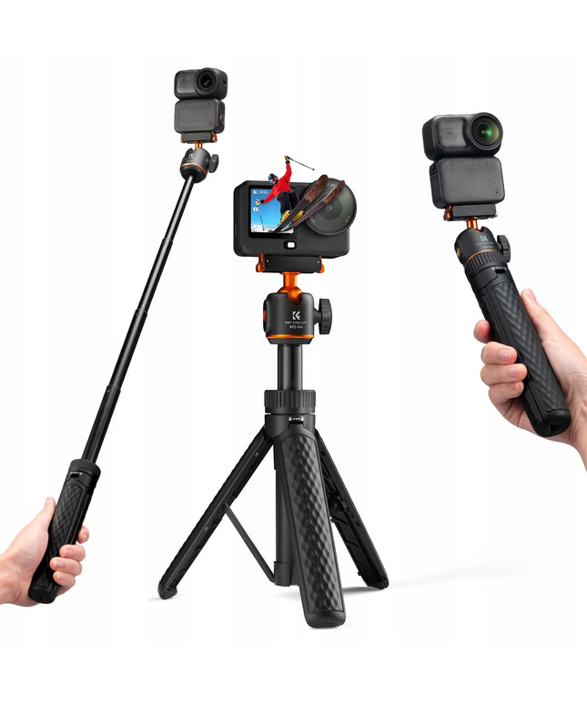 Mini trikojis, asmenukių lazda 65 cm, 360° galvutė DJI Osmo Nano ir Action 6