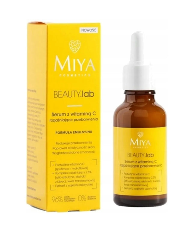 Miya Beauty Lab skaistinantis ir atkuriamasis veido serumas su vitaminu C, 30 ml