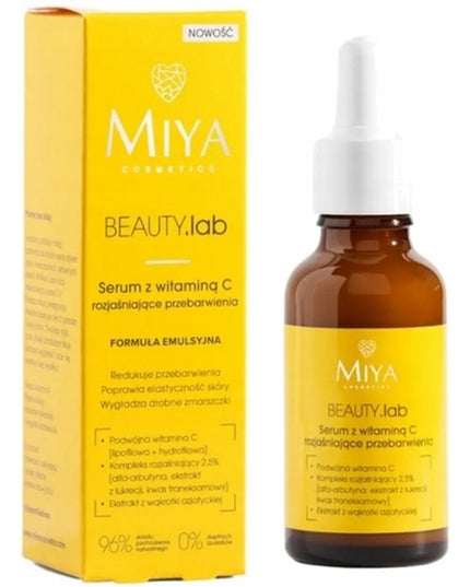 Miya Beauty Lab skaistinantis ir atkuriamasis veido serumas su vitaminu C, 30 ml