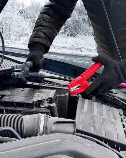 Tvirti stori automobilio užvedimo kabeliai, 1200 A, 2 × 6 m, su dėklu