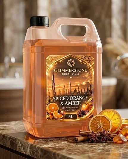 Glimmerstone Dubai Style dušo gelis „Spiced Orange & Amber“, 5 l
