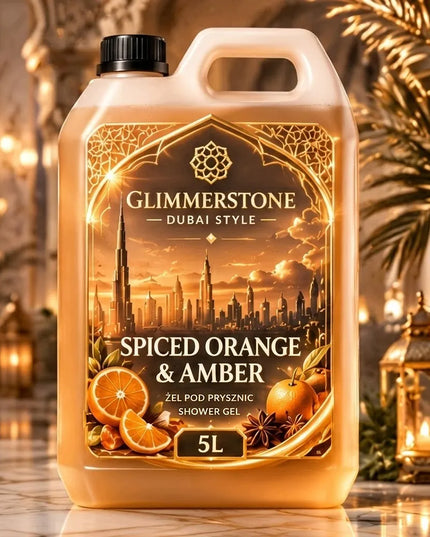 Glimmerstone Dubai Style dušo gelis „Spiced Orange & Amber“, 5 l