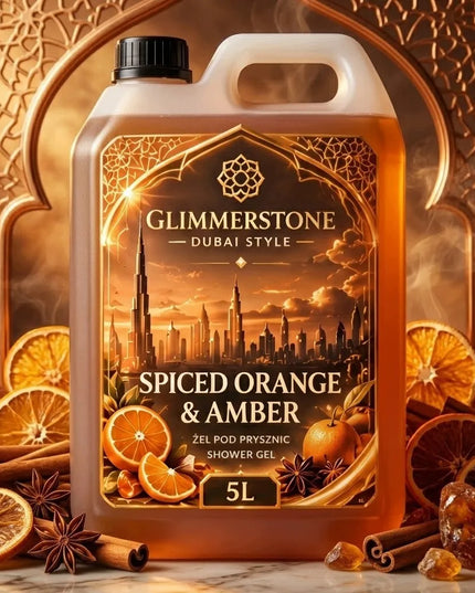 Glimmerstone Dubai Style dušo gelis „Spiced Orange & Amber“, 5 l