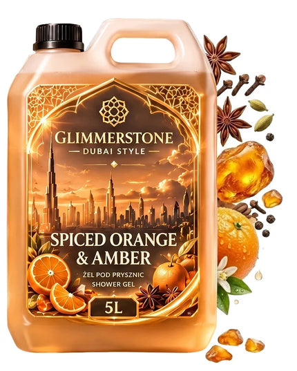 Glimmerstone Dubai Style dušo gelis „Spiced Orange & Amber“, 5 l