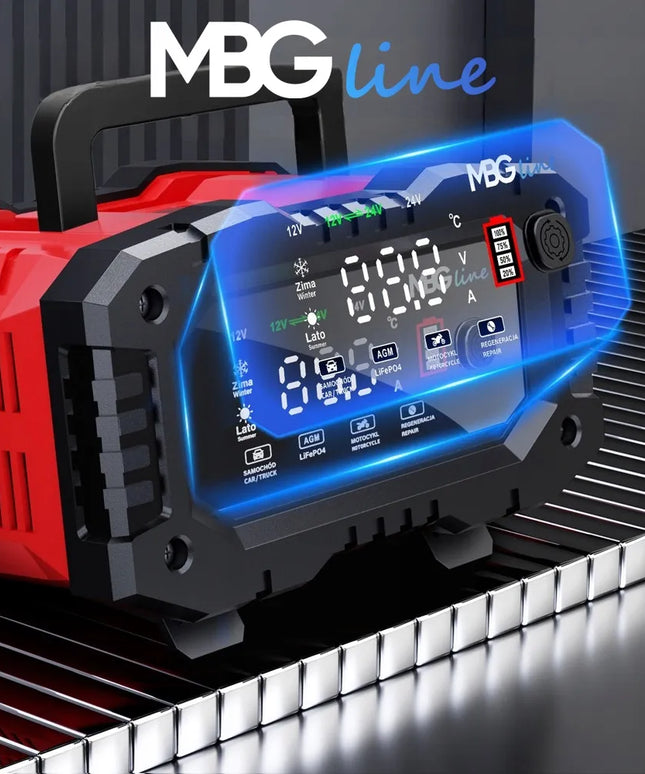 Galingas išmanusis MBG Line 20 A akumuliatorių įkroviklis 12 V / 24 V, FPT-200
