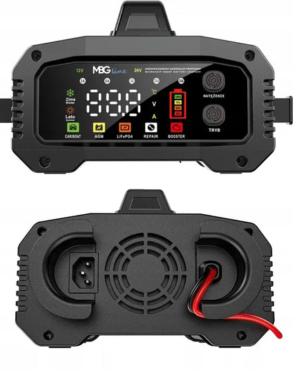 Galingas išmanusis automobilinis akumuliatorių įkroviklis MBG Line FPT-250 MAX, 12 V / 24 V, 25 A