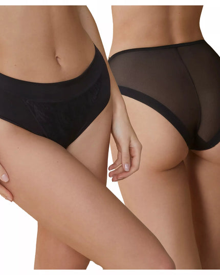 Modeluojamosios kelnaitės aukštu liemeniu su tiulio nugara 3XL (52) Violeta Braga Negro juodos