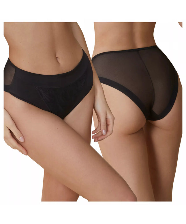 Modeluojamosios kelnaitės aukštu liemeniu su tiulio nugara 3XL (52) Violeta Braga Negro juodos