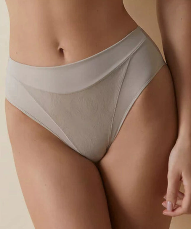 Formuojamosios kelnaitės aukštu liemeniu su tiuliniu užpakaliuku XXL (50) Violeta Braga Tierra smėlio spalvos