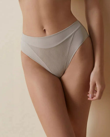 Formuojamosios kelnaitės aukštu liemeniu su tiuliniu užpakaliuku XXL (50) Violeta Braga Tierra smėlio spalvos