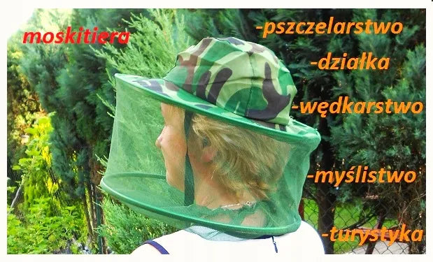 Tinklelis nuo vabzdžių, skrybėlė nuo uodų, bičių ir musių poilsiui gamtoje