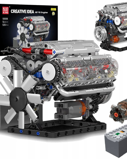 Mould King 10088 konstruktorius – atmosferinis aštuonių cilindrų V8 variklis