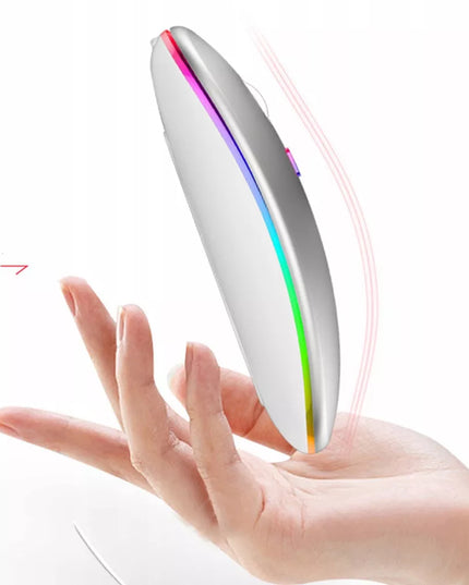 Belaidė pelė nešiojamam kompiuteriui, tyli, su LED RGB apšvietimu