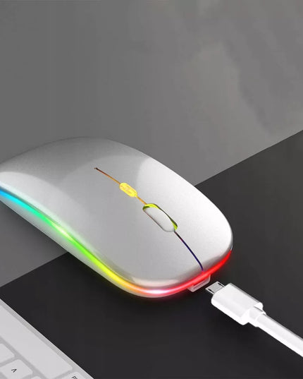 Belaidė pelė nešiojamam kompiuteriui, tyli, su LED RGB apšvietimu