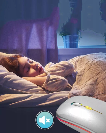 Belaidė pelė nešiojamam kompiuteriui, tyli, su LED RGB apšvietimu