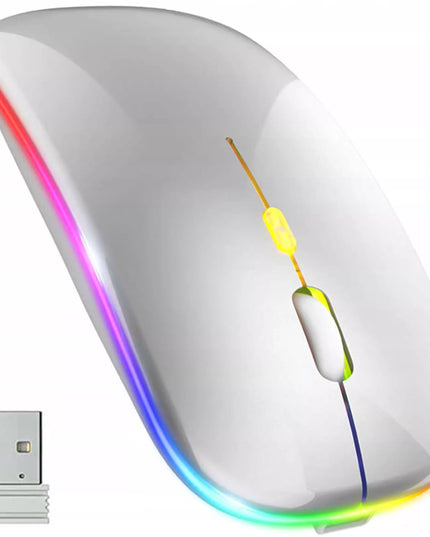 Belaidė pelė nešiojamam kompiuteriui, tyli, su LED RGB apšvietimu