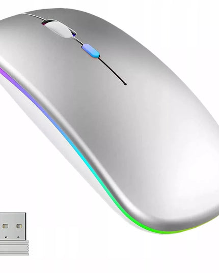 Belaidė pelė nešiojamam kompiuteriui, tyli, su LED RGB apšvietimu
