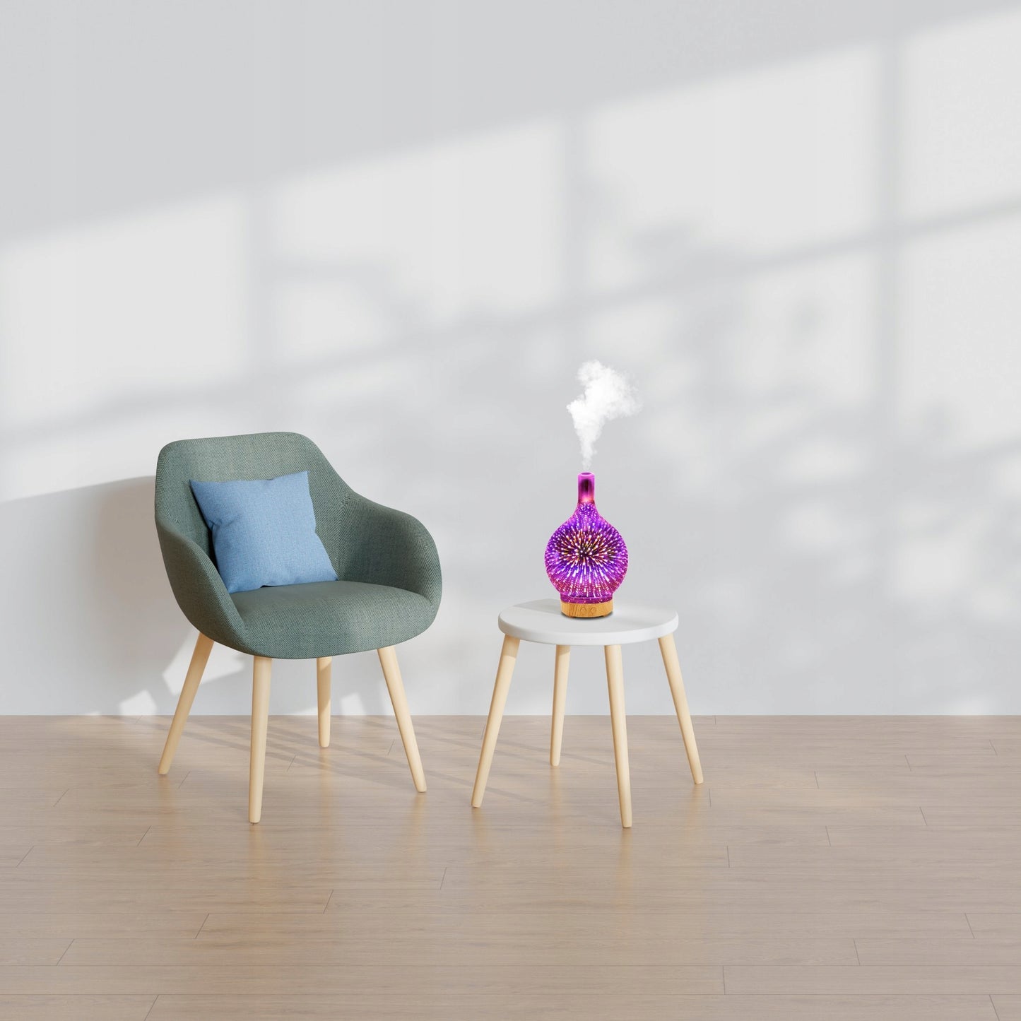 Oro drėkintuvas, kvapų difuzorius, aromaterapija, jonizatorius, naktinė lemputė