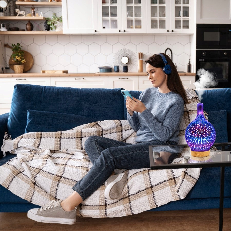 Oro drėkintuvas, kvapų difuzorius, aromaterapija, jonizatorius, naktinė lemputė