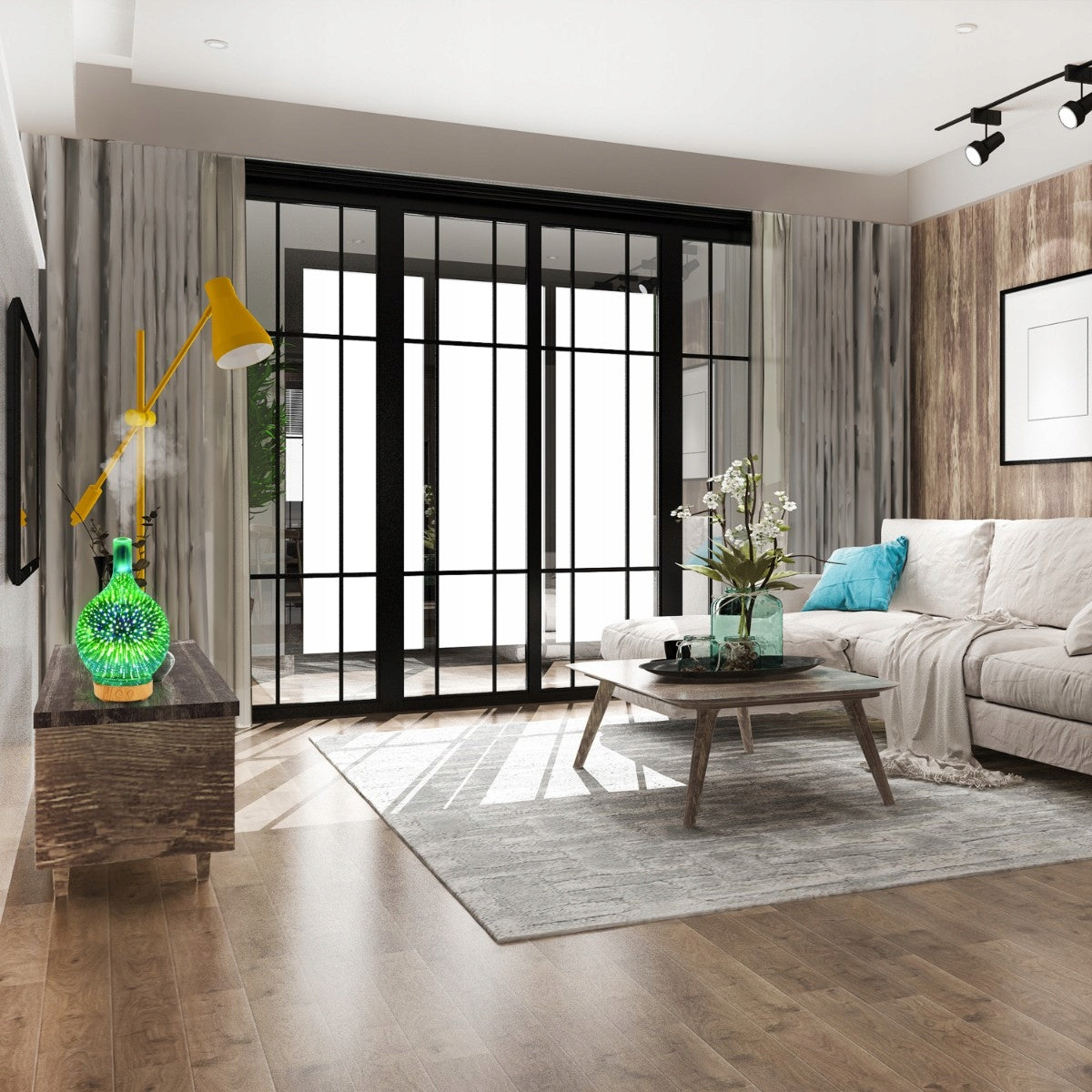 Oro drėkintuvas, kvapų difuzorius, aromaterapija, jonizatorius, naktinė lemputė