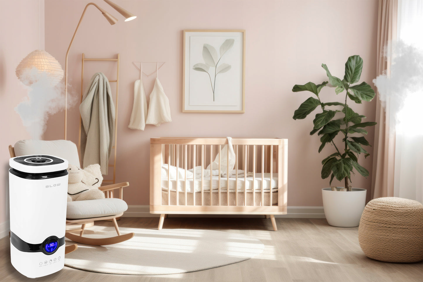 Oro drėkintuvas-difuzorius, 4L, su higrometru, laikmačiu, termometru ir pulteliu