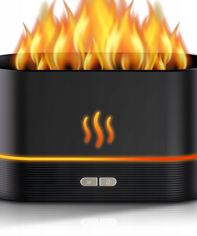 Oro drėkintuvas židinio imitacijos difuzorius aromaterapijai su LED ugnies efekto lempute