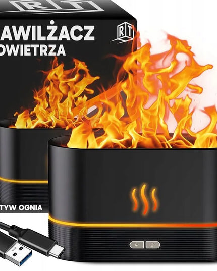 RETOO oro drėkintuvas židinys difuzorius aromaterapija LED lemputė ugnies efektas