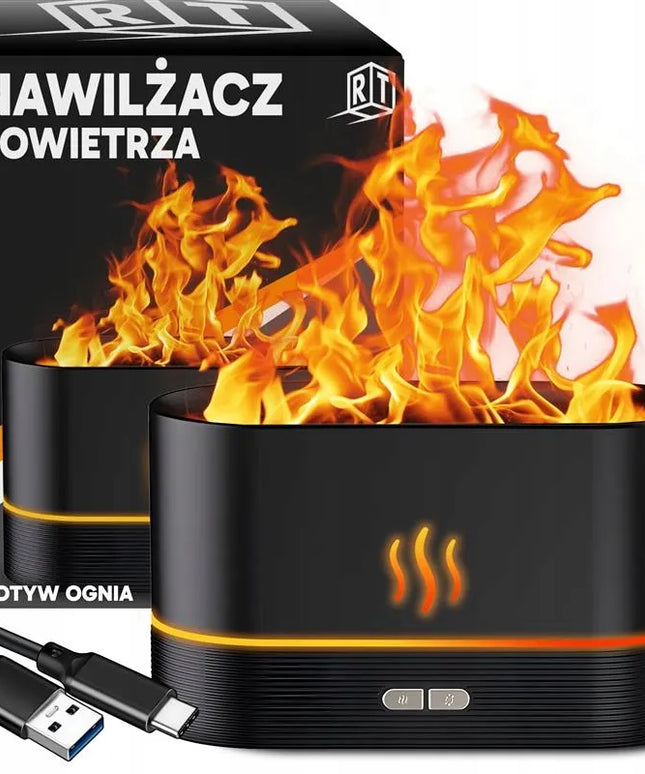 RETOO oro drėkintuvas židinys difuzorius aromaterapija LED lemputė ugnies efektas