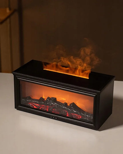 Ultragarsinis oro drėkintuvas, LED židinio efektas, aromaterapinis difuzorius, laikmatis + nuotolinio valdymo pultas
