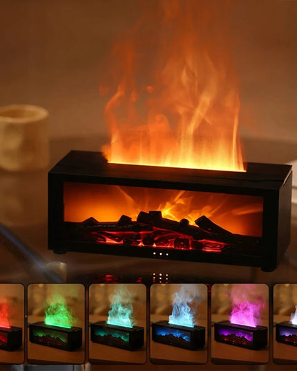 Bedee orą oro drėkintuvas su židinio efektu, LED RGB, difuzorius, aromaterapija, laikmatis, nuotolinio valdymo pultas
