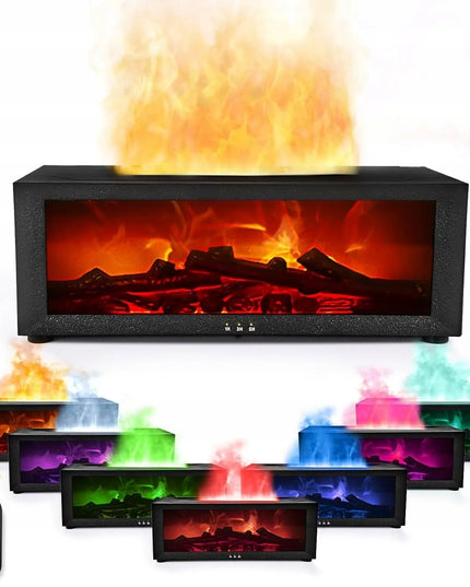 Bedee orą oro drėkintuvas su židinio efektu, LED RGB, difuzorius, aromaterapija, laikmatis, nuotolinio valdymo pultas