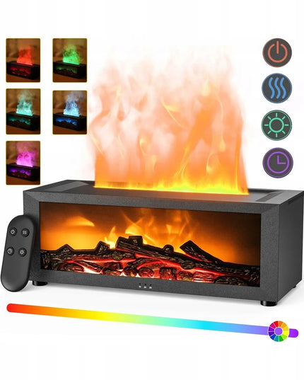 Bedee orą oro drėkintuvas su židinio efektu, LED RGB, difuzorius, aromaterapija, laikmatis, nuotolinio valdymo pultas