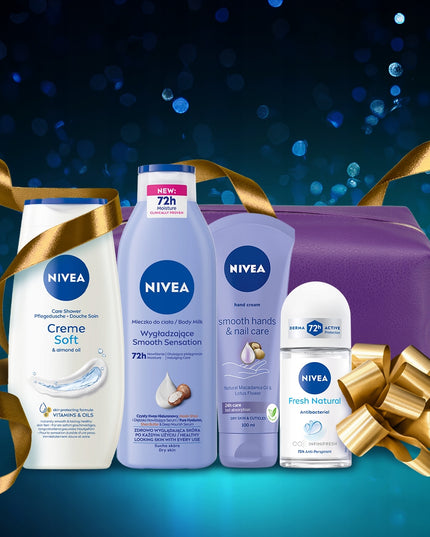 NIVEA BEAUTY Kalėdinis kosmetikos moterims dovanų rinkinys su kosmetine