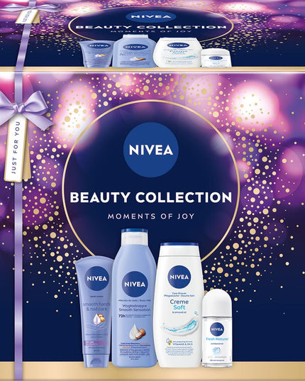 NIVEA BEAUTY Kalėdinis kosmetikos moterims dovanų rinkinys su kosmetine