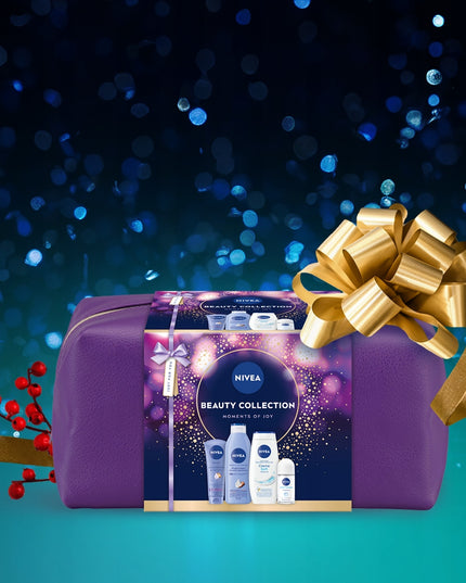 NIVEA BEAUTY Kalėdinis kosmetikos moterims dovanų rinkinys su kosmetine