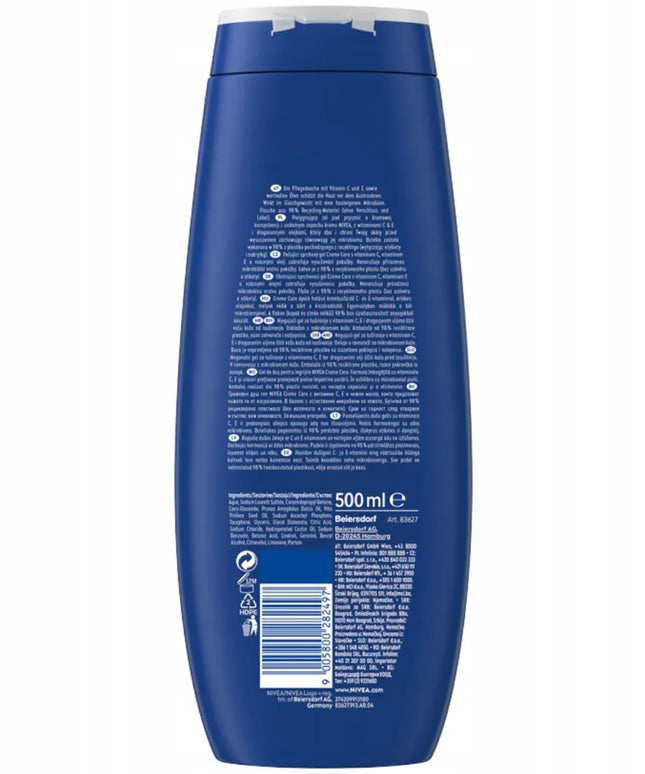 NIVEA Creme Care kreminė dušo želė su NIVEA kremo kvapu 500 ml