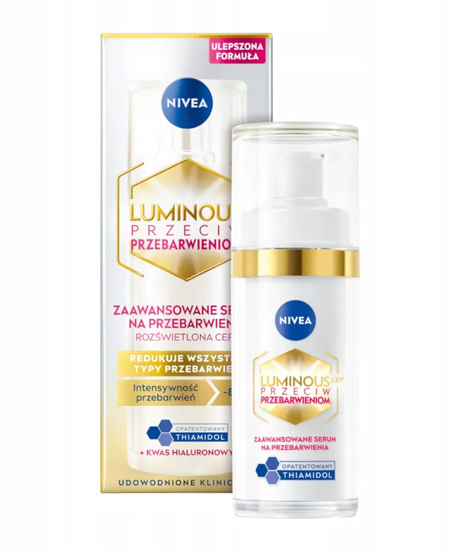NIVEA LUMINOUS 630 rinkinys pigmentinėms dėmėms mažinti: dieninis kremas SPF50 40ml + serumas 30ml