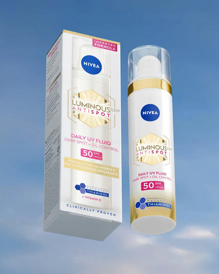 NIVEA LUMINOUS dieninis veido kremas su hialurono rūgštimi ir SPF 50, 40 ml