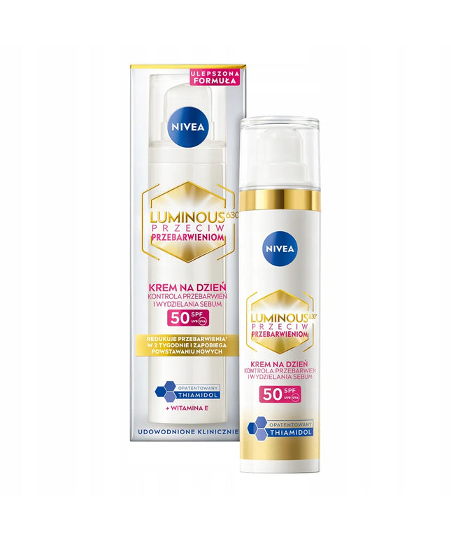 NIVEA LUMINOUS dieninis veido kremas su hialurono rūgštimi ir SPF 50, 40 ml