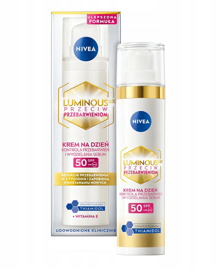 NIVEA LUMINOUS dieninis veido kremas su hialurono rūgštimi ir SPF 50, 40 ml