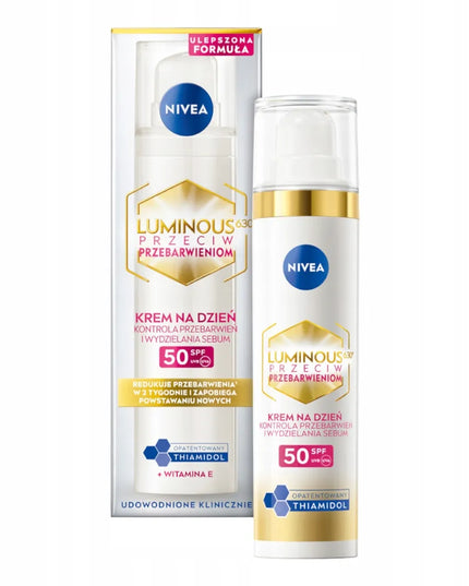 NIVEA LUMINOUS Veido kremas nuo pigmentinių dėmių SPF 50 su hialurono rūgštimi 40ml