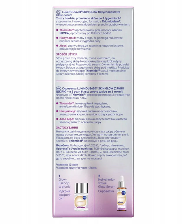 NIVEA LUMINOUS630 SKIN GLOW veido serumas, 30 ml