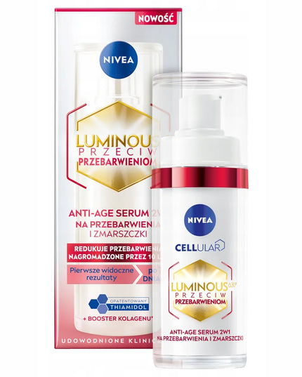 NIVEA Luminous 630 Anti-age 2w1 serumas nuo pigmentinių dėmių ir raukšlių, 30 ml