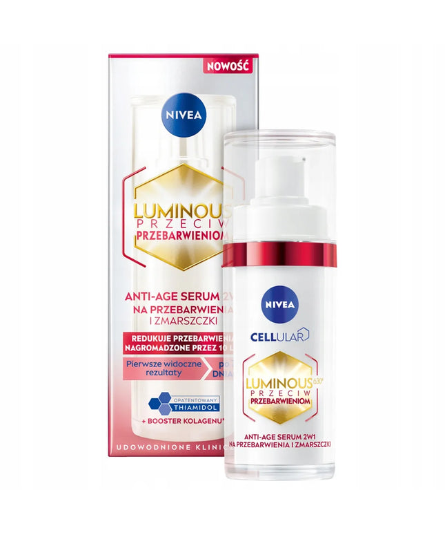 NIVEA Luminous 630 Anti-age 2w1 serumas nuo pigmentinių dėmių ir raukšlių, 30 ml