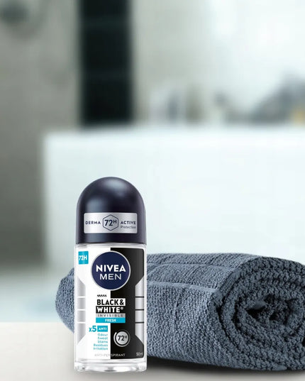 NIVEA MEN Black&White Fresh vyriškų rutulinių antiperspirantų rinkinys, 6x50ml